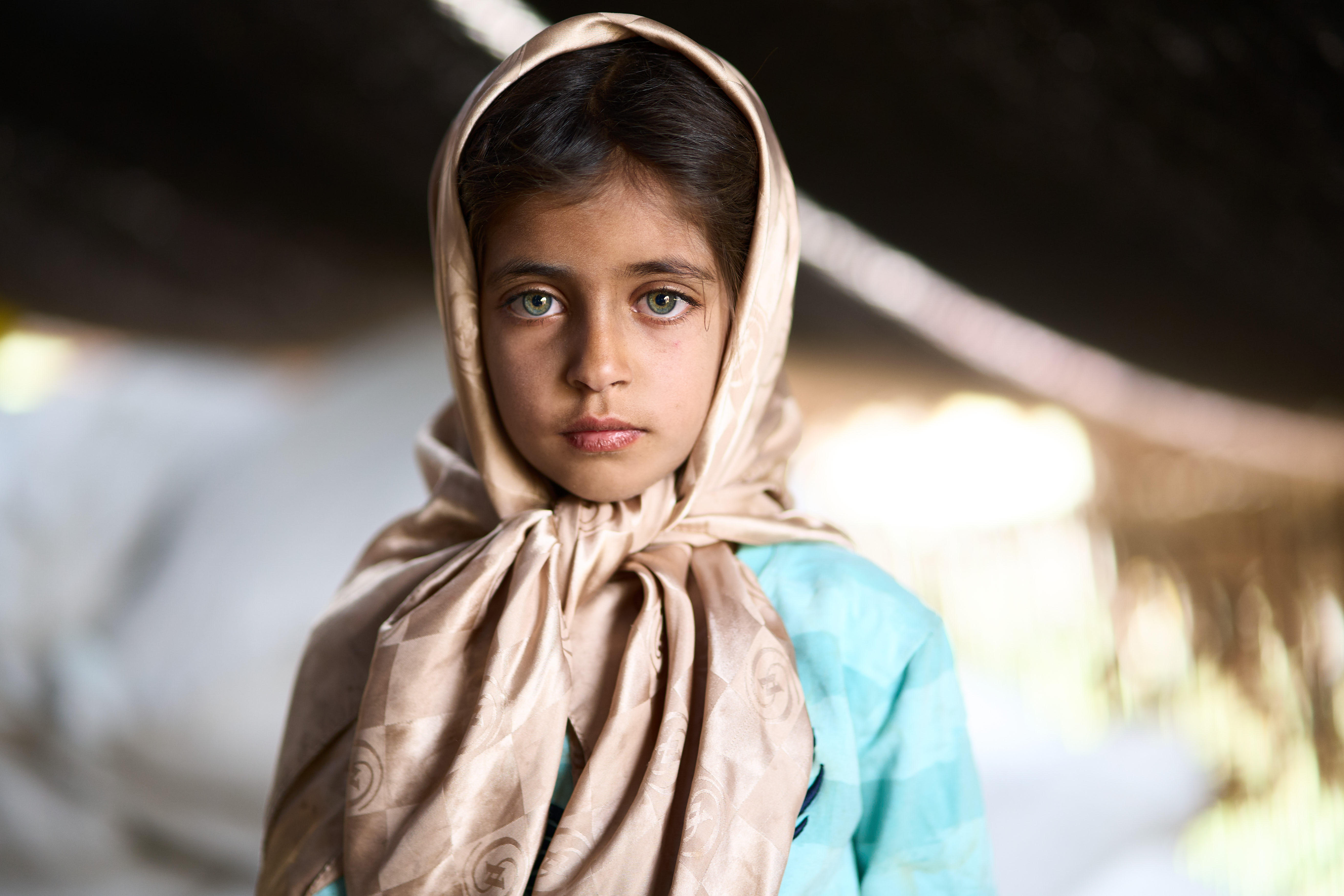 Blue eyed young girl from nomadic Lurs in Iran